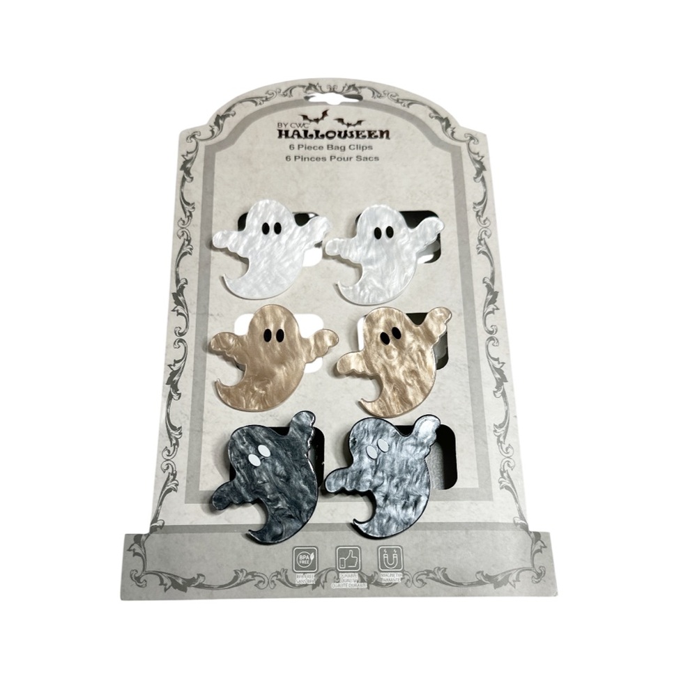 NEW CWC HALLOWEEN GHOST Bag Clips Set/6